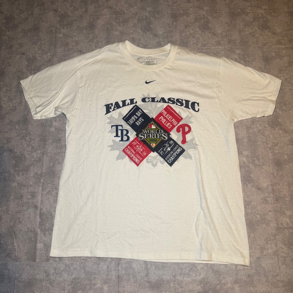 Nike 2008 World Series Tampa Bay Rays vs Philadelphia Phillies T-Shirt Small